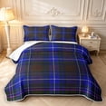 thumbnail image 1 of Manfei Rustic Check Twin Quilt Set,Classic Plaid Twin Coverlet Set,Blue Purple,2-Piece,1 Bedspread and 1 Pillowcase, 1 of 7