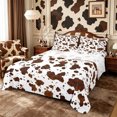thumbnail image 1 of Manfei Rustic Cow Print Bed Sheets 4-Piece,Rustic Farm Animal Full Size Sheets,Chocolate Brown,1 Flat Sheet,1 Fitted Sheet and 2 Pillowcases, 1 of 6
