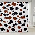 thumbnail image 1 of Manfei Rustic Cow Print Shower Curtain 72Wx78L,Minimalist Animal Pattern Bath Curtain,Black Brown, 1 of 6