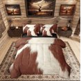 thumbnail image 1 of Feelyou Rustic Cow Print Twin Bedding Sets 7-Piece, Farmhouse Animal Bedding Comforter Set, Southwestern Sheet Sets, Microfiber Room Decorative, 1 of 7