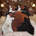 thumbnail image 1 of Manfei Rustic Cowhide Bedding Comforter Set,Country Farmhouse Twin Comforter Sets,Brown Black White Bedding Set For Adult,Microfiber Bedroom Decor Reversible,2 Pieces, 1 of 8