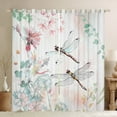 thumbnail image 1 of Manfei Rustic Dragonfly Blackout Curtains Set of 2 (52x84 Each),Retro Country Flower Window Curtains,Blue White Curtains and Drapes For Kids,Ultra Soft Home Decor, 1 of 6