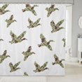 thumbnail image 1 of Manfei Rustic Duck Camo Shower Curtain 72Wx78L, Old Fashion Camouflage Bath Curtain, White Green, 1 of 5