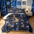 thumbnail image 1 of Manfei Rustic Duck Wildlife Twin Quilt Set, Contemporary Art Camouflage Twin Coverlet Set, Navy, 2pcs, 1 Bedspread and 1 Pillowcase, 1 of 7