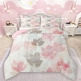 thumbnail image 1 of Manfei Rustic Fall Leaves Bedding Comforter Set,Natural Plant Twin Comforter Sets,Pink White Bedding Set For Girls Kids,Luxury Bedroom Decor Reversible,2 Pieces, 1 of 8