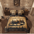 thumbnail image 1 of Manfei Rustic Farmhouse Bed in a Bag Twin size, Vintage Brown Bed Set, Wildlife Deer Reversible Bedding Twin Size, Ultra Soft Bedroom Decoration, 7pcs, 1 of 6
