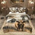 thumbnail image 1 of Manfei Rustic Farmhouse Bedding Comforter Set 7 Pieces, Highland Bull Queen Bedding Sets, Old Barn Door Windmill Queen Sheet Sets, Lightweight Room Decor, 1 of 8