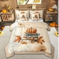 thumbnail image 1 of Manfei Rustic Farmhouse Cabin Bedding Comforter Set 7pcs,Autumn Fall Pumpkin King Bedding Sets,Halloween Theme Bed Sheets,Ultra Soft Room Decor Reversible, 1 of 7