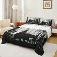 thumbnail image 1 of Manfei Rustic Farmhouse Cabin Twin Sheet Sets, Jungle Bear Animal Twin Fitted Sheet, Grey Wooden Plank Flat Sheet, Microfiber Bedroom Decor, 3 Pieces, 1 of 7