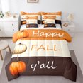 thumbnail image 1 of Manfei Rustic Farmhouse Pumpkin 7-Piece Bedding Comforter Set,Happy Fall King Bedding Sets,Orange Brown Beige Bed Sheets For Child,Ultra Soft Home Decor Reversible, 1 of 8
