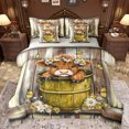 thumbnail image 1 of Manfei Rustic Floral Cow Bedding Comforter Set 7 Pieces, Farmhouse Daisy Groovy Full Bedding Set, Countryside Animal Reversible Fitted Sheet Flat Sheet, Luxury Bedroom Decor, 1 of 7