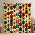 thumbnail image 1 of Manfei Rustic Flower Black Out Curtains,Cute Floral Daisy Curtains Pack of 2 (42x63 Each),Yellow Blue Red Bedroom Curtains For Girls Kids,Ultra Soft Home Decor, 1 of 6
