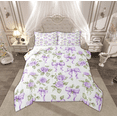 thumbnail image 1 of Manfei Rustic Flower Floral Queen Comforter Set, Vintage Garden Purple Rose Bedding Sets, French Bohemian Style Reversible Bedding Comforter Set, Lightweight Room Decor, 3-Piece, 1 of 9