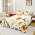 thumbnail image 1 of Manfei Rustic Floral Twin Sheet Set,Halloween Spider Web,Orange Beige,3-Piece Luxury, 1 of 7