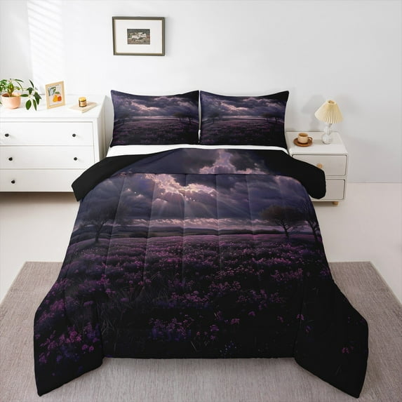 Manfei Rustic Flower Full Size Comforter Sets,Natural Plant Bedding Comforter Set,Pink Floral Bedding Sets For Girls,Luxury Bedroom Decor Reversible,3pcs