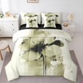 thumbnail image 1 of Manfei Rustic Flower Twin Bedding Sets 7-Piece,Vintage Floral Bedding Comforter Set,Beige Splatter Ink Sheet Sets,Luxury Bedroom Decor,Reversible, 1 of 8