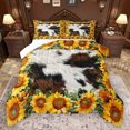 thumbnail image 1 of Manfei Rustic Flowers Sunflower Bedding Comforter Set,Farmhouse Cowhide Twin Comforter Sets,Orange Brown White Bedding Set For Boys Kids,Breathable Home Decor,2-Piece, 1 of 8