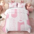 thumbnail image 1 of Manfei Rustic Flowers Twin Quilt Set 2 Pieces,Geometric Stripes Twin Coverlet Set,1 Bedspread and 1 Pillowcase, 1 of 7