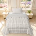 thumbnail image 1 of Manfei Rustic Grid Twin Comforter Sets,Modern Check Bedding Set,Cream White,Light Gray Reversible,2-Piece,1 Comforter and 1 Pillowcase,2-Piece,1 Comforter and 1 Pillowcase, 1 of 7