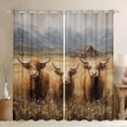 thumbnail image 1 of Manfei Rustic Highland Cattle Black Out Curtains,Country Farmhouse Lodge Curtains Pack of 2 (42x63 Each),Old Barn Door Bedroom Curtains For Boys,Super Cozy Room Decor, 1 of 6