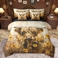 thumbnail image 1 of Manfei Rustic Highland Cow 7pcs Bedding Comforter Set,Country Floral Sunflower Queen Bedding Sets,Farm Animal Queen Sheet Sets For Girls Boys,Luxury Bedroom Decor Reversible, 1 of 8