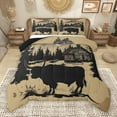 thumbnail image 1 of Manfei Rustic Highland Cow Queen Comforter Set, Retro Country Animal Bedding Sets, Farmhouse Cabin Wildlife Reversible Bedding Comforter Set, Microfiber Bedroom Decor, 3 Pieces, 1 of 9