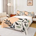 thumbnail image 1 of Manfei Rustic Leaves Twin Sheet Sets,Modern Aesthetic Deagin Twin Fitted Sheet,Beige Green Orange Flat Sheet For Girls,Super Cozy Room Decor,3 Pieces, 1 of 7