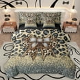 thumbnail image 1 of Manfei Rustic Leopard Hide 7pcs Bedding Comforter Set,Cheetah Print Bow Tie Queen Bedding Sets,Wildlife Animal Queen Sheet Sets For Teens,Microfiber Bedroom Decor Reversible, 1 of 8