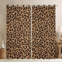 Manfei Rustic Leopard Hide Black Out Curtains,Chic Cheetah Print Curtains Pack of 2 (42x63 Each),Wildlife Animal Pattern Bedroom Curtains For Teens,Microfiber Bedroom Decor