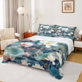 thumbnail image 1 of Manfei Rustic Lotus Full Size Sheets,Natural Scenery Bed Sheets,Wild Flowers Sheet Sets For Girls Kids,Ultra Soft Home Decor,4-Piece, 1 of 7