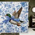 thumbnail image 1 of Manfei Rustic Mallard Duck Shower Curtain 72Wx72L,Blue Ribbon FloralBathroom Curtain, 1 of 5