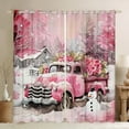thumbnail image 1 of Manfei Rustic Pink Truck Curtains Pack of 2 (42x84 Each) for Teen, Winter Flower Floral Curtains Blackout, Merry Christmas Bedroom Curtains, Curtains and Drapes Room Decor, 1 of 6