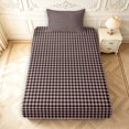 thumbnail image 1 of Manfei Rustic Plaid Fitted Sheet Queen,Vintage Check Bedding,Brown,3pcs,1 Fitted Sheet and 2 Pillowcases, 1 of 6