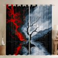 thumbnail image 1 of Manfei Rustic Plant Black Out Curtains,Red Lightning Curtains Pack of 2 (42x63 Each),Lake Mountain Pattern Bedroom Curtains For Adults,Ultra Soft Home Decor, 1 of 6