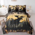 thumbnail image 1 of Manfei Rustic Reindeer Bedding Comforter Set 7 Pieces for Kid, Farmhouse Cabin Full Bedding Set, Wildlife Animal Reversible Fitted Sheet Flat Sheet, Lightweight Room Decor, 1 of 7