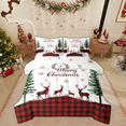 thumbnail image 1 of Manfei Rustic Reindeer Bedding Comforter Set 7pcs for Kid, Black Red Buffalo Queen Bedding Sets, Christmas Festival Theme Reversible Queen Sheet Sets, Ultra Soft Home Decor, 1 of 7