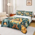 thumbnail image 1 of Manfei Rustic Rv Queen Sheets,Vintage Tent Pattern Queen Sheet Sets,Green,4-Piece,1 Flat Sheet, 1 Fitted Sheet and 2 Pillowcases, 1 of 6