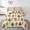 thumbnail image 1 of Manfei Rustic Tree Queen Comforter Set for Kids, Cartoon Gingerbread Man Bedding Comforter Set, Merry Christmas Theme Reversible Bedding Set, Microfiber Bedroom Decor, 3 Pieces, 1 of 8