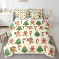 thumbnail image 1 of Manfei Rustic Tree Twin Bedding Sets 7-Piece for Kids, Cartoon Gingerbread Man Bedding Comforter Set, Merry Christmas Theme Reversible Sheet Sets, Microfiber Bedroom Decor, 1 of 7
