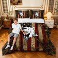thumbnail image 1 of Manfei Rustic US Flag King Size Comforter Sets, Contemporary Art Camo Comforters King Size, Coyote Brown, Black Reversible, 3pcs, 1 Comforter and 2 Pillowcases, 1 of 7