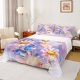 thumbnail image 1 of Homewish Rustic Vibrant Groovy Bed Sheets, Kawaii Butterfly King Sheets, Purple Oil Printing Sheet Set, Super Cozy Room Decor, 4-Piece, 1 of 7