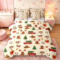 thumbnail image 1 of Manfei Rustic Western Christmas 7-Piece Twin Bedding,Farmhouse Horse Bull Skull Bedding Comforter Set,Yellow Orange,Christmas Reversible, 1 of 6