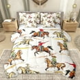 thumbnail image 1 of Manfei Rustic Western Cowboy 7-Piece Twin Bedding Sets,Farm Animal Horse Bedding Comforter Set,Country Farmhouse Sheet Sets For Boys Kids,Microfiber Bedroom Decor Reversible, 1 of 8