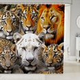 thumbnail image 1 of Manfei Rustic Wildlife Shower Curtain 72Wx84L, 3D Tiger Lion Bathroom Shower Curtain, Tan Orange, 1 of 5