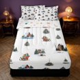 thumbnail image 1 of Manfei Rustic Winter Cabin Zipper Full Size Comforter Sets with Fitted Sheet and 2 Pillowcases,Traditional Christmas Tree Zipper Bedding Set,White Gray,Christmas Reversible,4pcs, 1 of 8