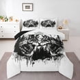 thumbnail image 1 of Manfei Rustic Wolves Full Size Comforter Sets,Ink Wash Print Bedding Comforter Set,White Black,Black Reversible,3pcs,1 Comforter and 2 Pillowcases, 1 of 7