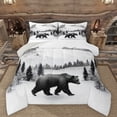 thumbnail image 1 of Manfei Safari Animal Bear Bedding Comforter Set,Rustic Snow Pine Twin Comforter Sets,White Black Bedding Set For Adults,Ultra Soft Home Decor Reversible,2 Pieces, 1 of 8