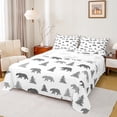 thumbnail image 1 of Manfei Safari Animal Bear Queen Sheet Sets,Rustic Western Hunting Flat Sheet,Gray White Queen Fitted Sheet For Boys Teens,Microfiber Bedroom Decor,4pcs, 1 of 7