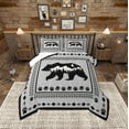 thumbnail image 1 of Manfei Safari Bbear Slihouette Queen Comforter Set,Rustic Farmhouse Cabin Bedding Sets,Vintage Aztec Print Bedding Comforter Set For Boys Kids,Luxury Bedroom Decor,3pcs, 1 of 8