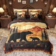 thumbnail image 1 of Manfei Safari Bear 7pcs Bedding Comforter Set,Jungle Animal Queen Bedding Sets,Country Farmhouse Queen Sheet Sets For Boys Teens,Microfiber Bedroom Decor Reversible, 1 of 8